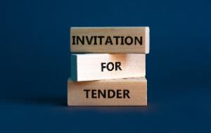 Invitation for tender symbol. Concept words 'Invitation for tender'. Beautiful grey background. Business and invitation for tender concept