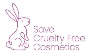 Rabit drawing with "Save Cruelty Free Cosmetics" text